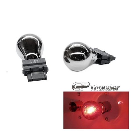 GP-THUNDER GP-Thunder GP-3157-CR Silver Stealth Chrome Red Light Bulbs Turn Signal Back Up Reverse Tail GP-3157-CR